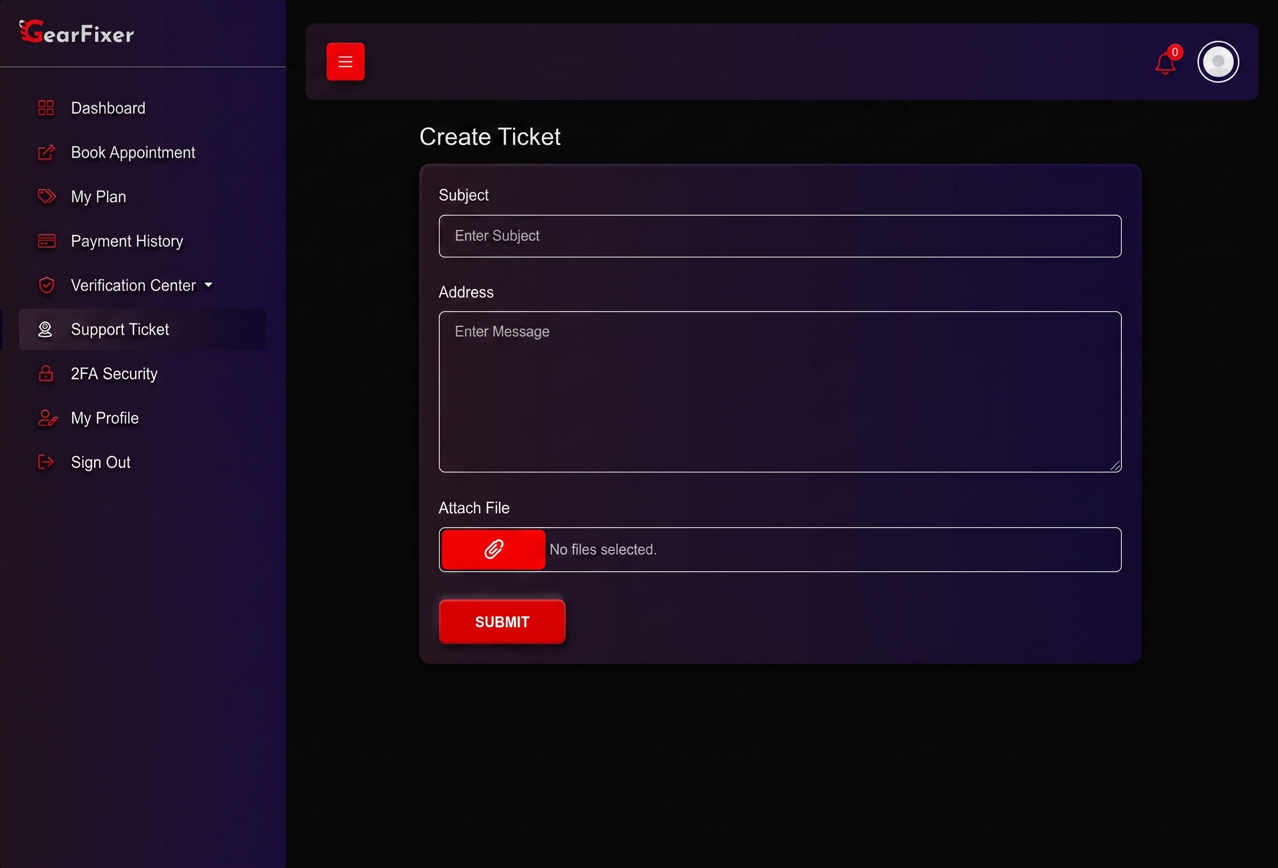 Support Ticket System